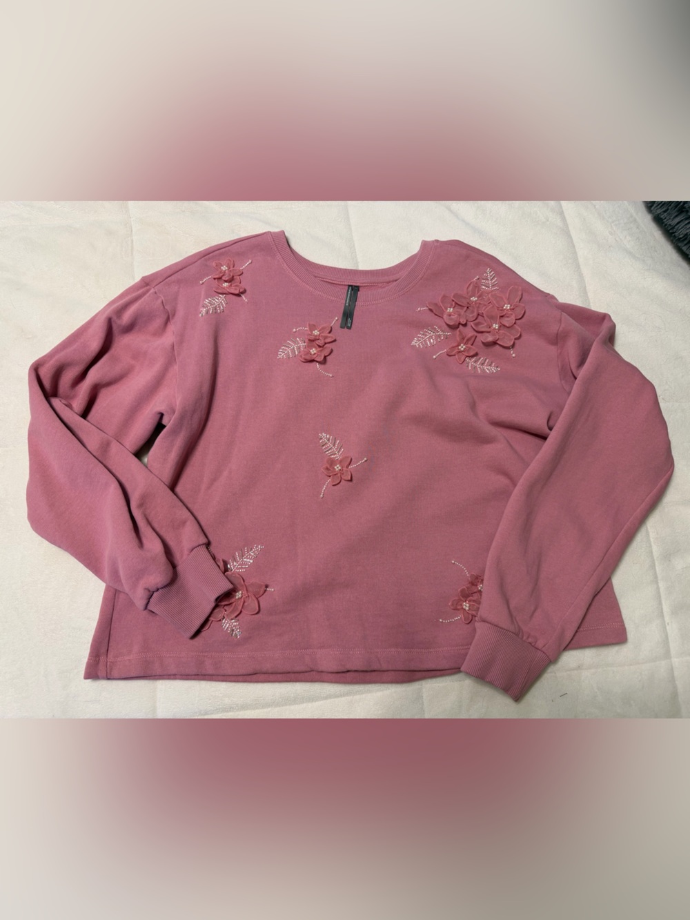 NWOT By Anthropologie Crew-Neck Embellished Sweatshirt, L